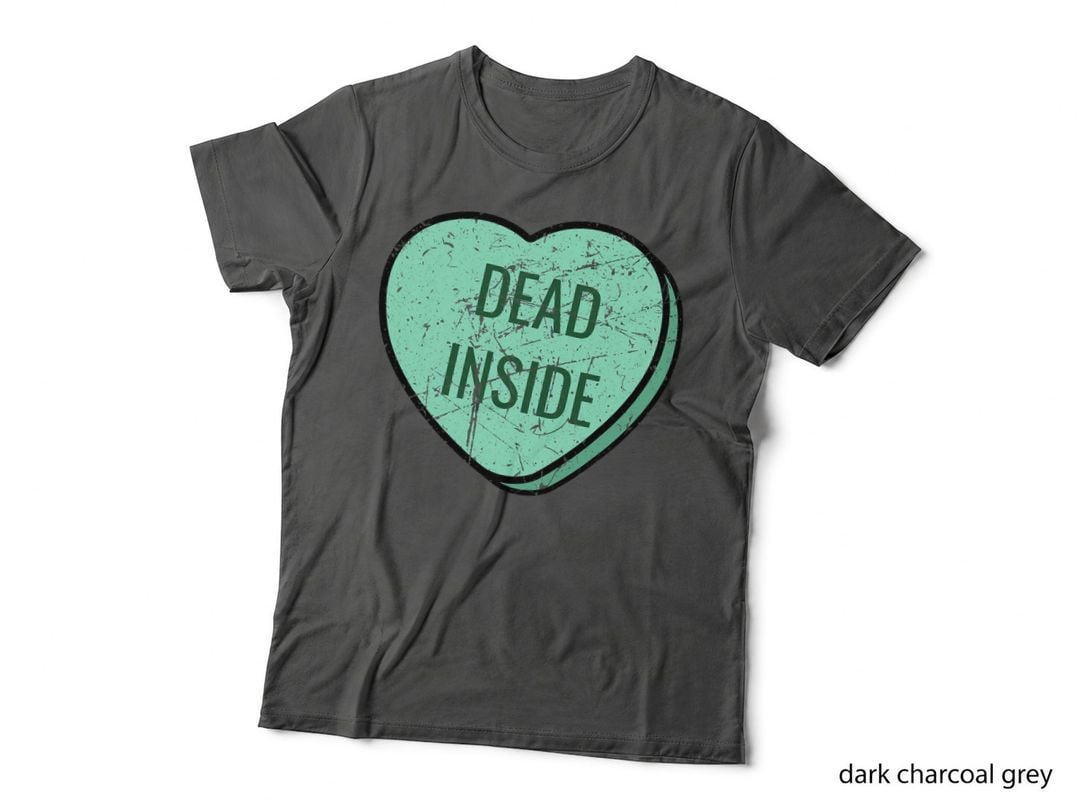 Anti Valentines Day Dead Inside Heart Valentines Day T-Shirt
