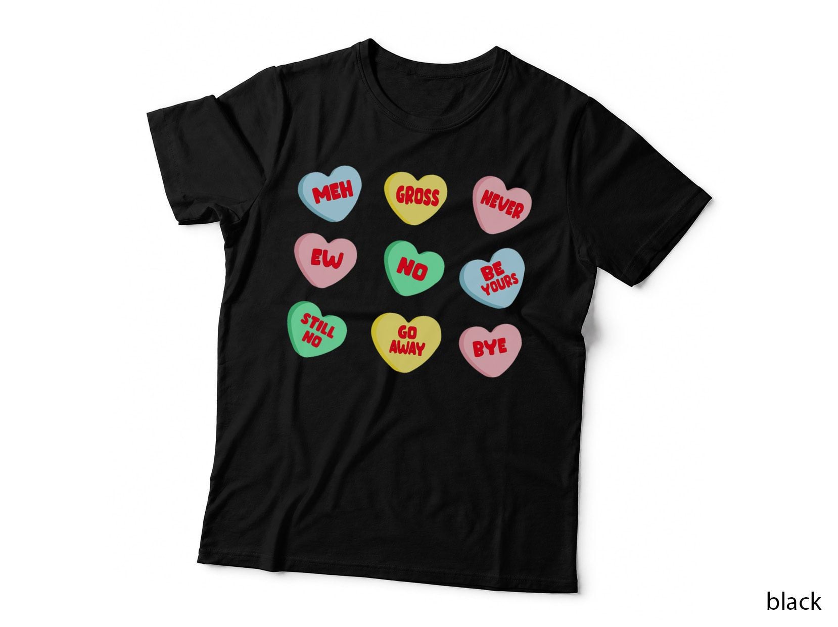 Anti Valentines Day Shirt Valentines Candy Heart Kids Men T-Shirt