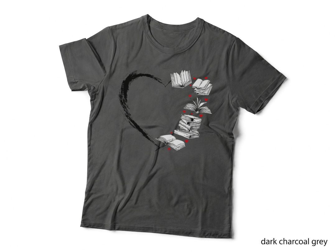 Book Lovers Valentines Day Idea Reading Book Heart Shape T-Shirt