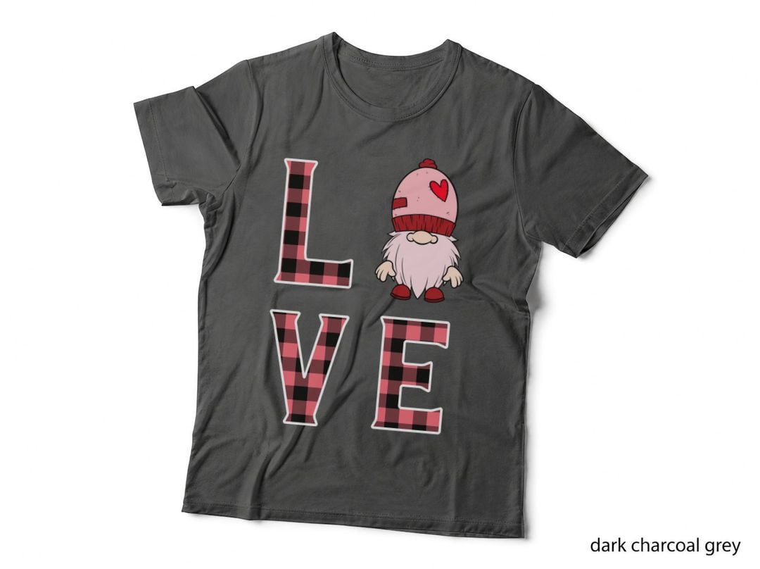 Buffalo Style Pink Plaid Gnome Love & Heart Valentines Gnome Pullover Hoodie
