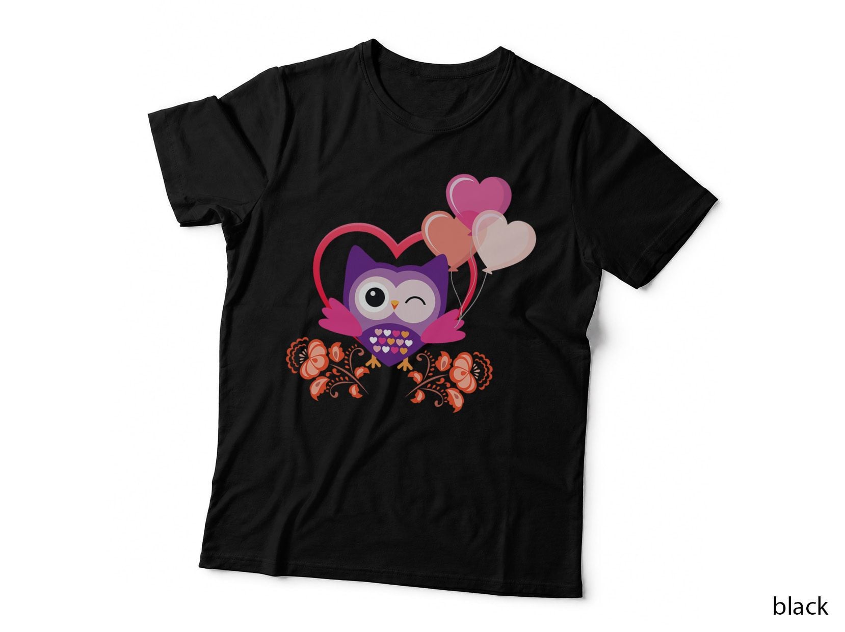 Cute Owl Valentines Day Girls Gift Owl T-Shirt