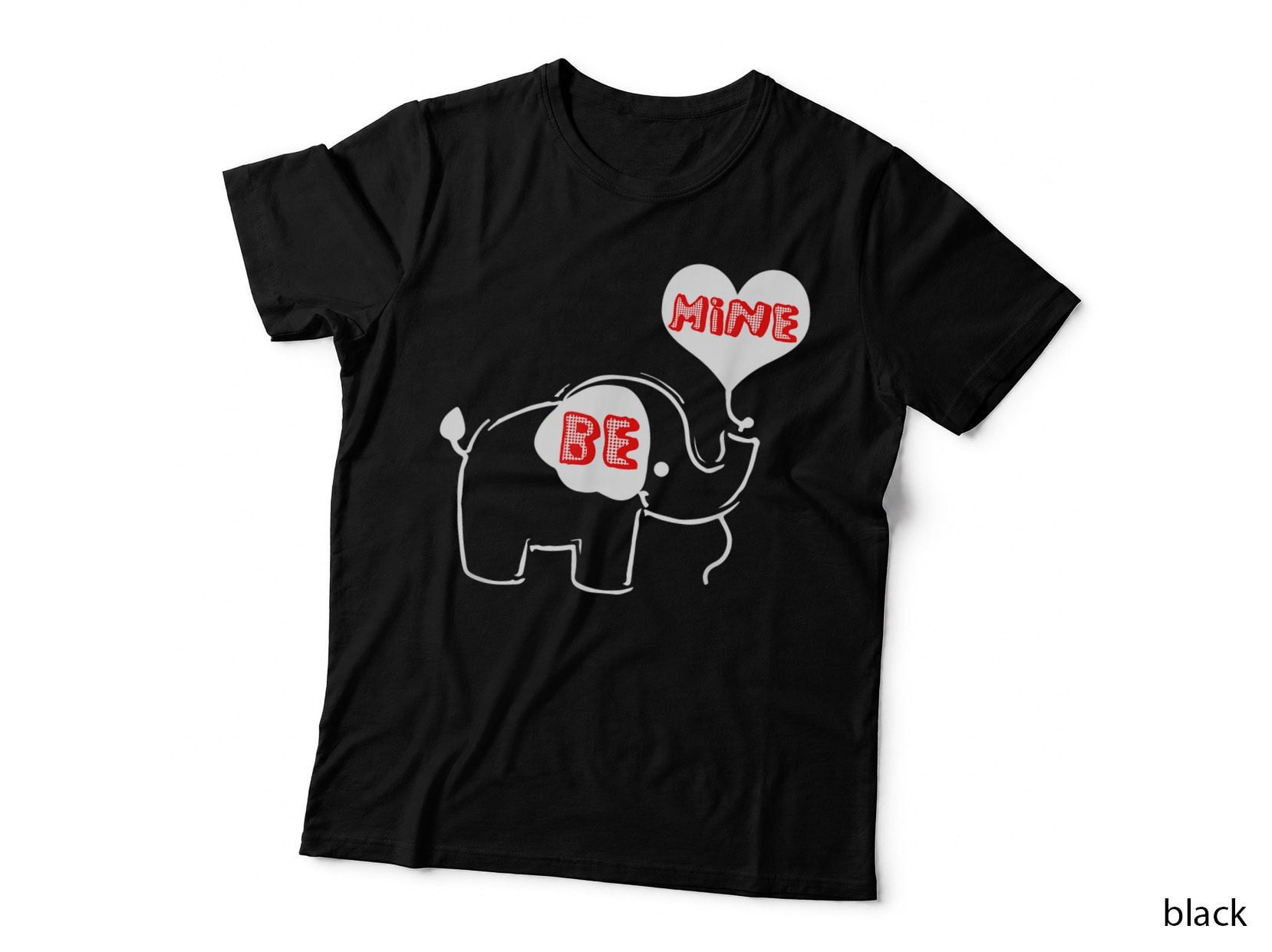 Cute Valentines Day Girls and Boys Be Mine Elephant T-Shirt