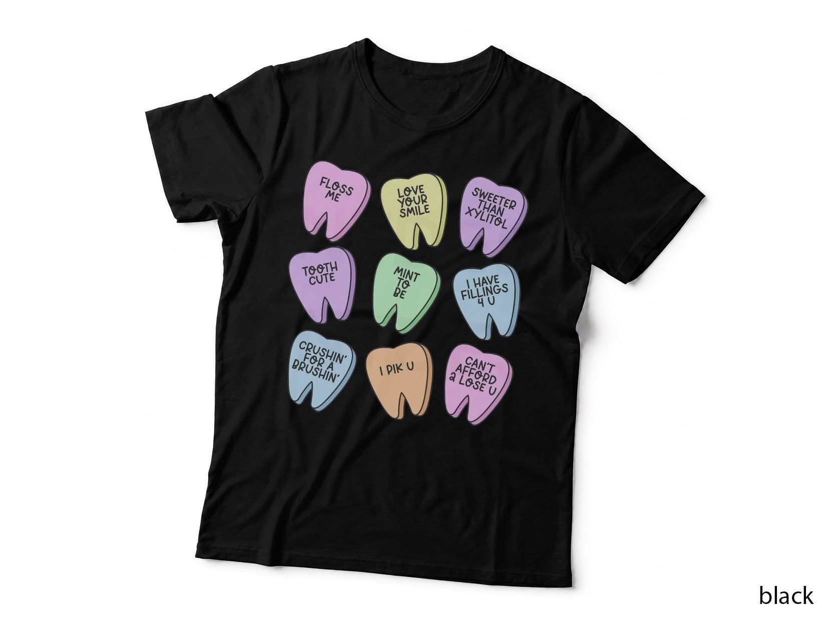 Cute Valentines Day Th Heart Tooth Dental Squad Dentist T-Shirt