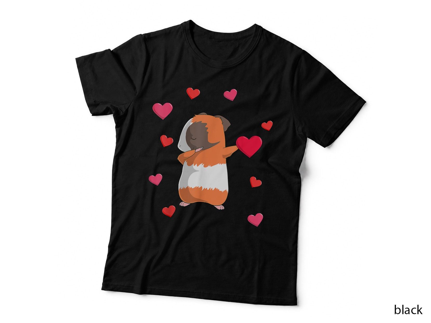 Dabbing Guinea Pig Valentines Day Heart Dance Cute T-Shirt