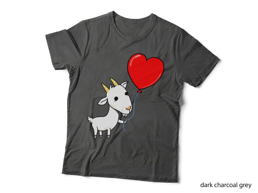 Goat with Heart Balloon Valentines Day Goat T-Shirt