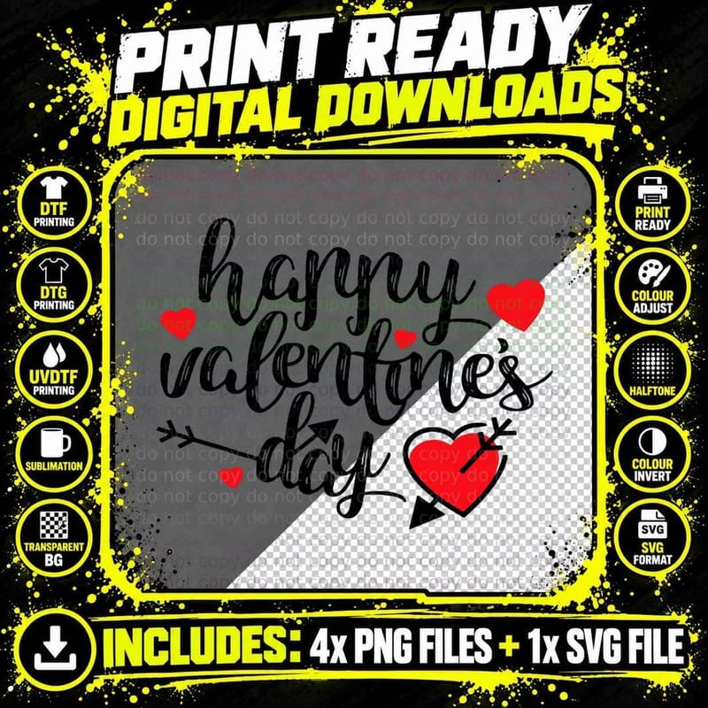 Happy Valentines Day T Friendship's Day Gift Heart Lov Png SVG Digital Bundle