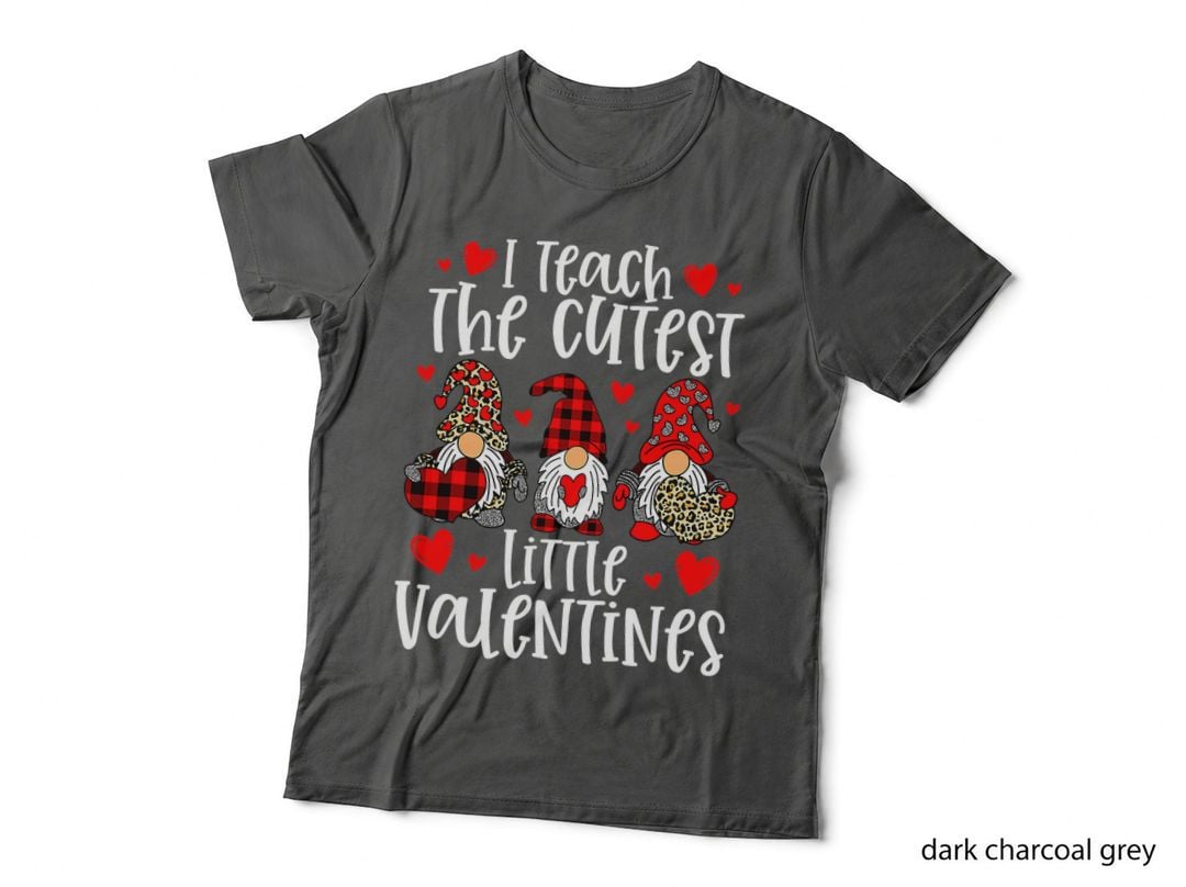 I Teach the Cutest Little Valentines Women Gnome Teachers T-Shirt