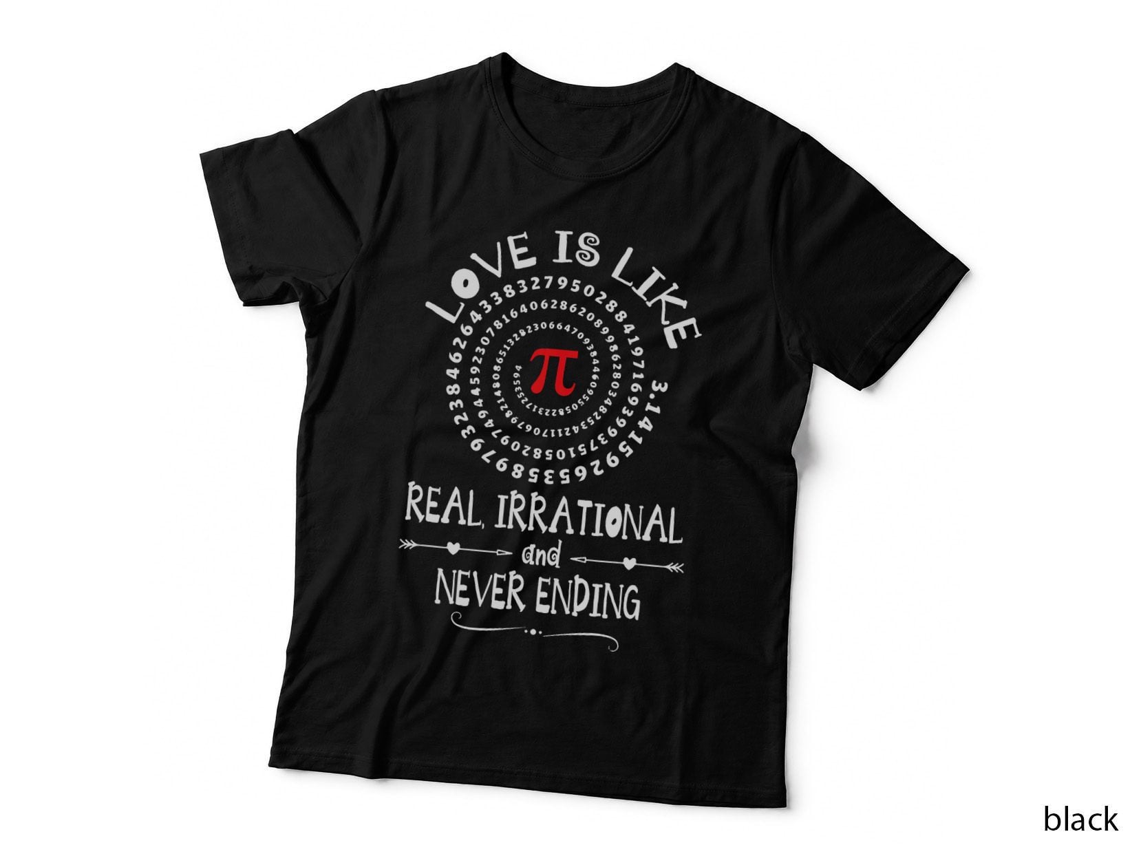 Love Irrational Maths Sweet Valentines PI-Day Gift T-Shirt