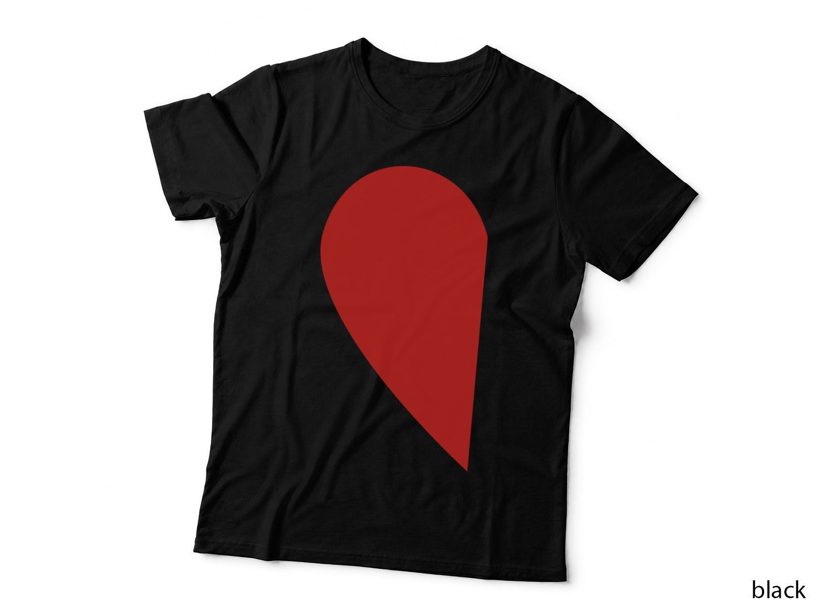 Matching Half Heart Red Valentines Day Twin T T-Shirt
