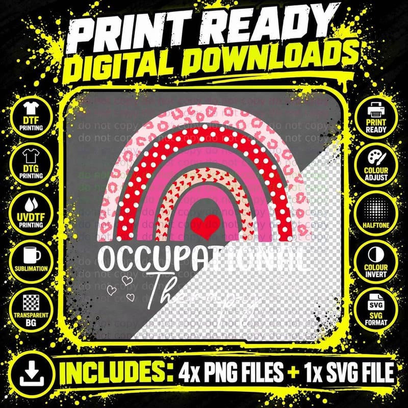 Occupational Therapy Valentines Day Design Cool OT Png SVG Digital Bundle