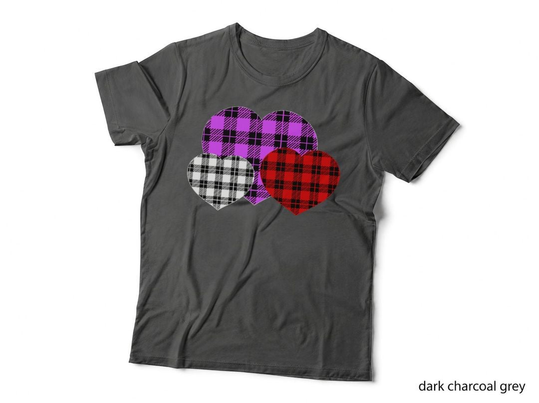 Plaid Hearts Valentines Day Cute Love Lover T-Shirt