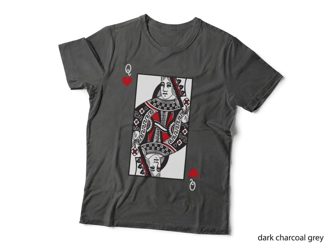 Queen of Hearts Valentines Day Cool Playing Card Poker T-Shirt