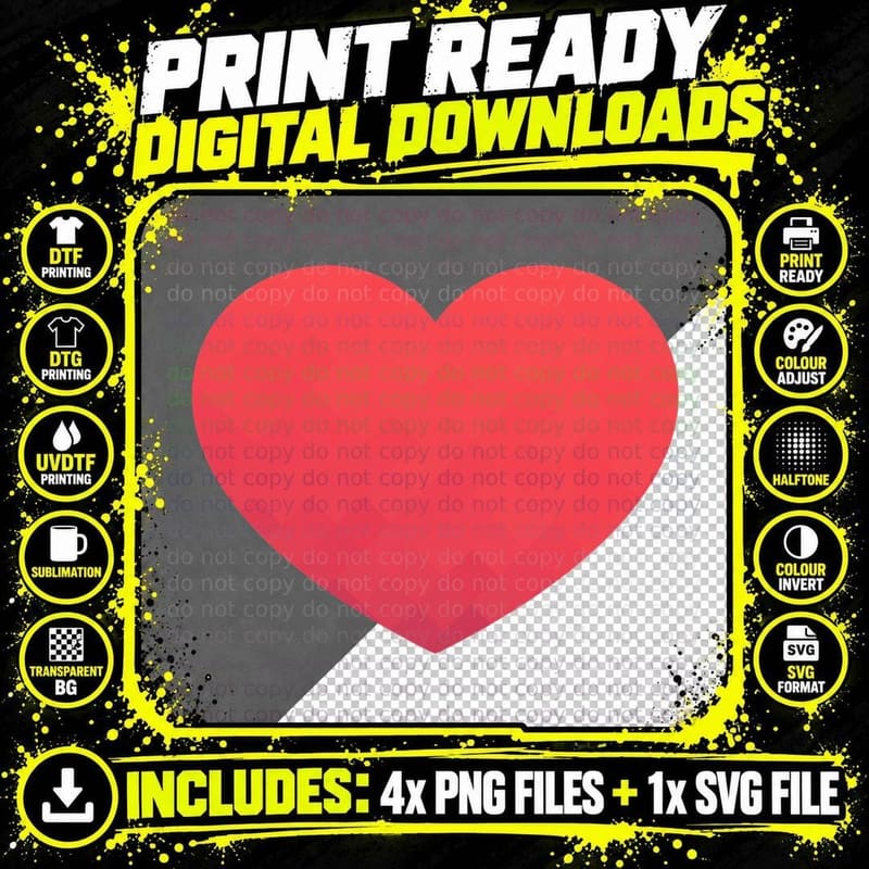 Red Heart Is the Symbol of Love for Valentines Day Png SVG Digital Bundle