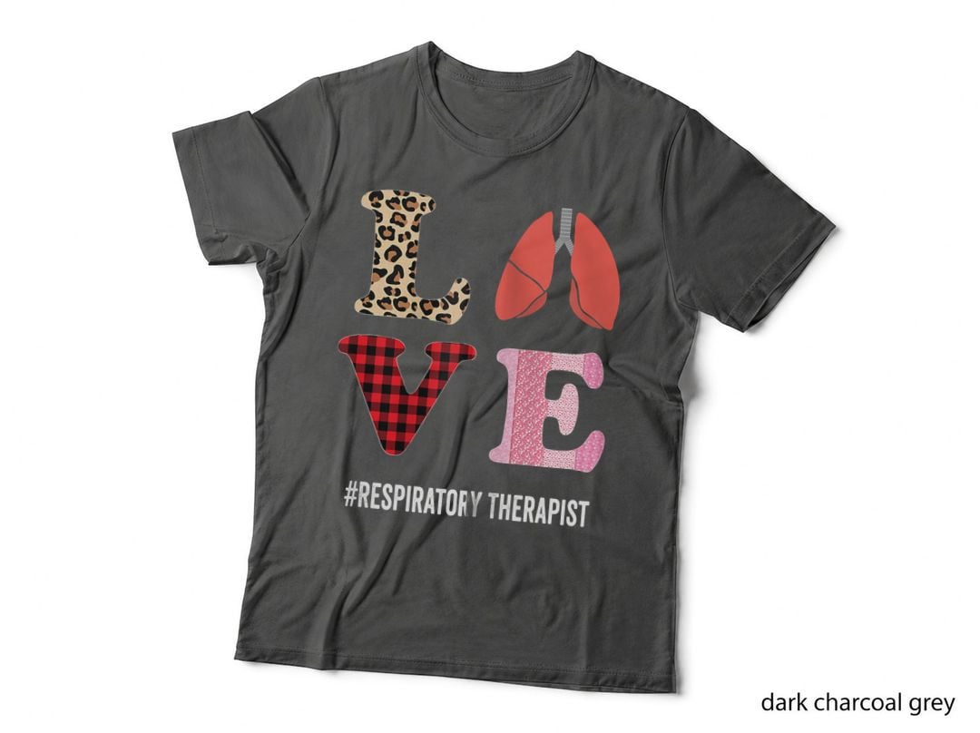 Respiratory Therapist Valentines Day Plaid Leopard Hearts Zip Hoodie T-Shirt