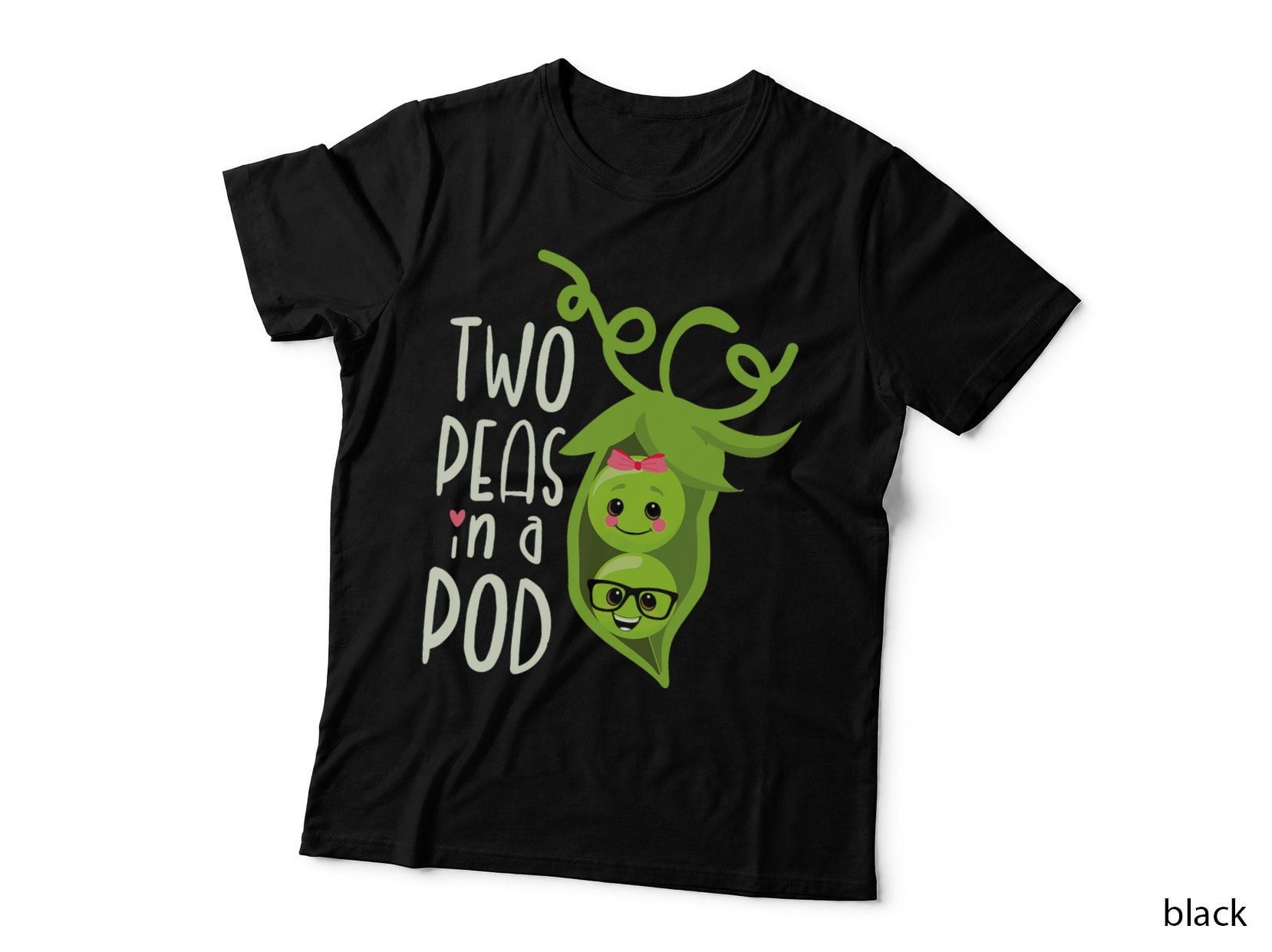 Two Peas in a Pod Valentines Day in Love Vegan Vegetables T-Shirt