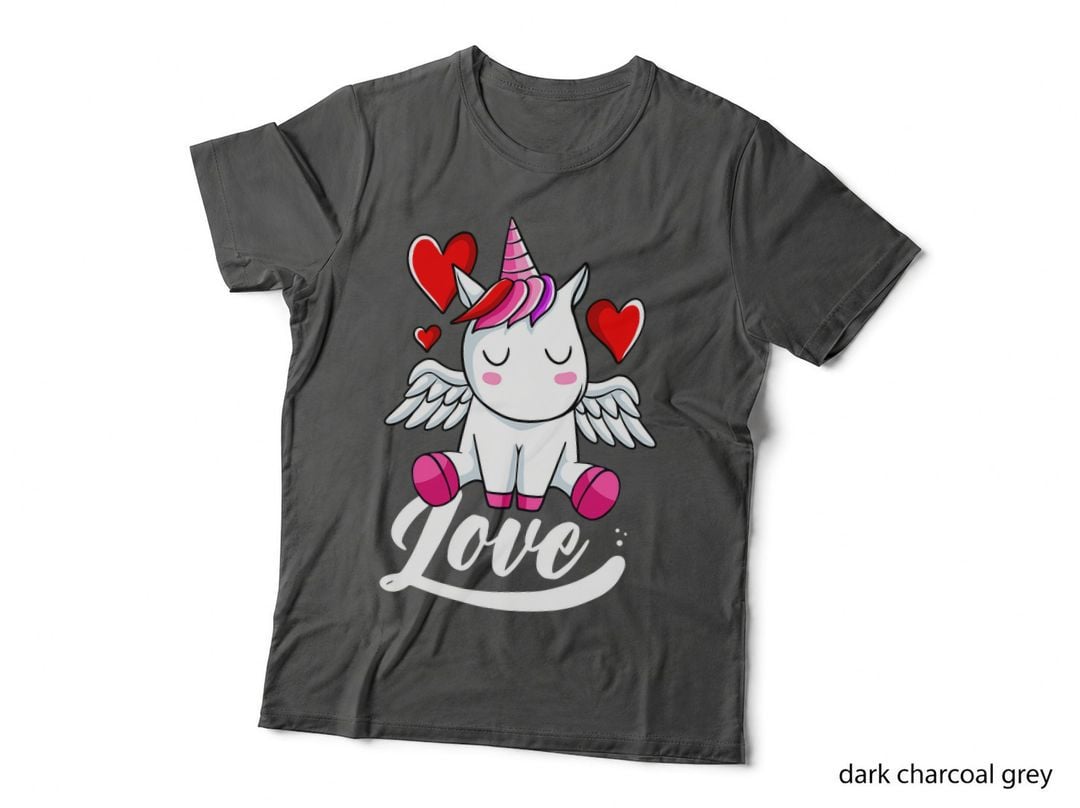 Unicorn Love Valentines Day Cute Magical Rainbow T-Shirt