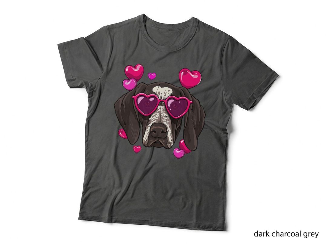 Valentines Day German Shorthaired Pointer Heart Couples GSP T-Shirt