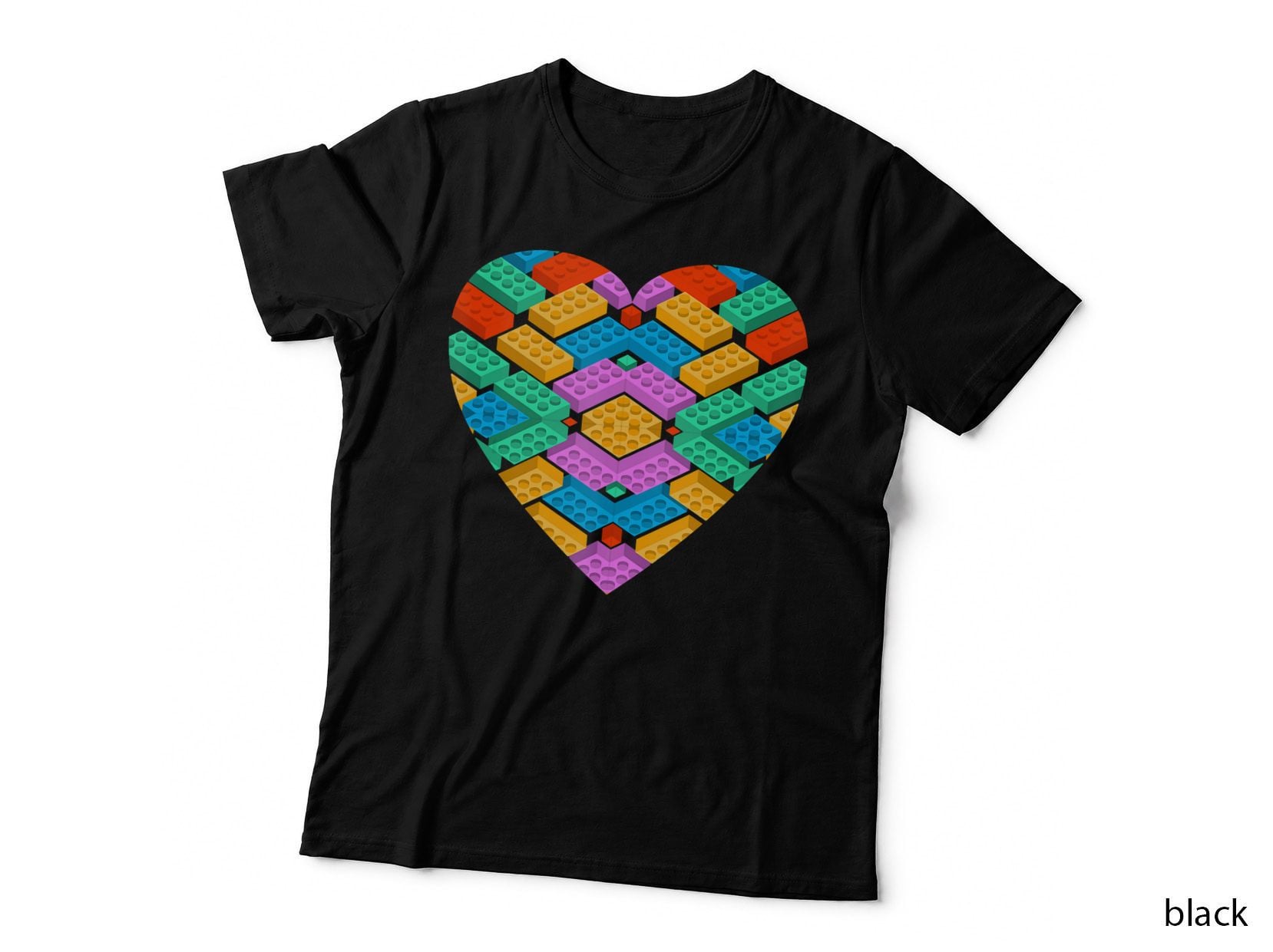 Valentines Day for Boys Block Brick Heart T-Shirt