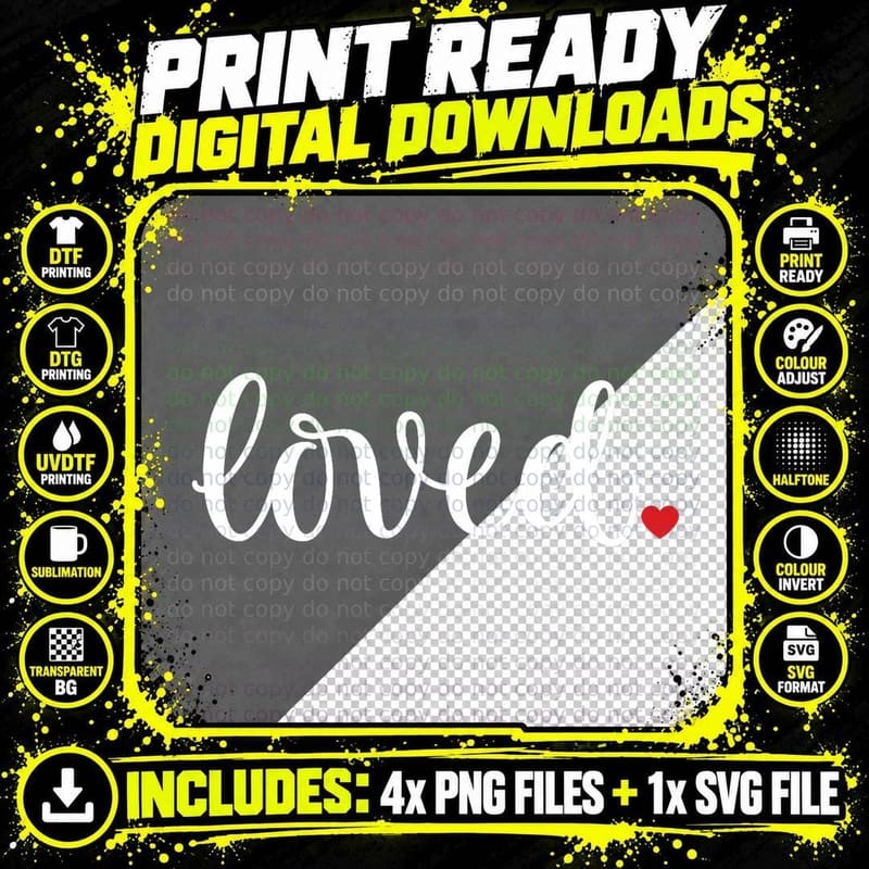 Valentines Days for Girls Women Heart Loved Fun Gift Png SVG Digital Bundle