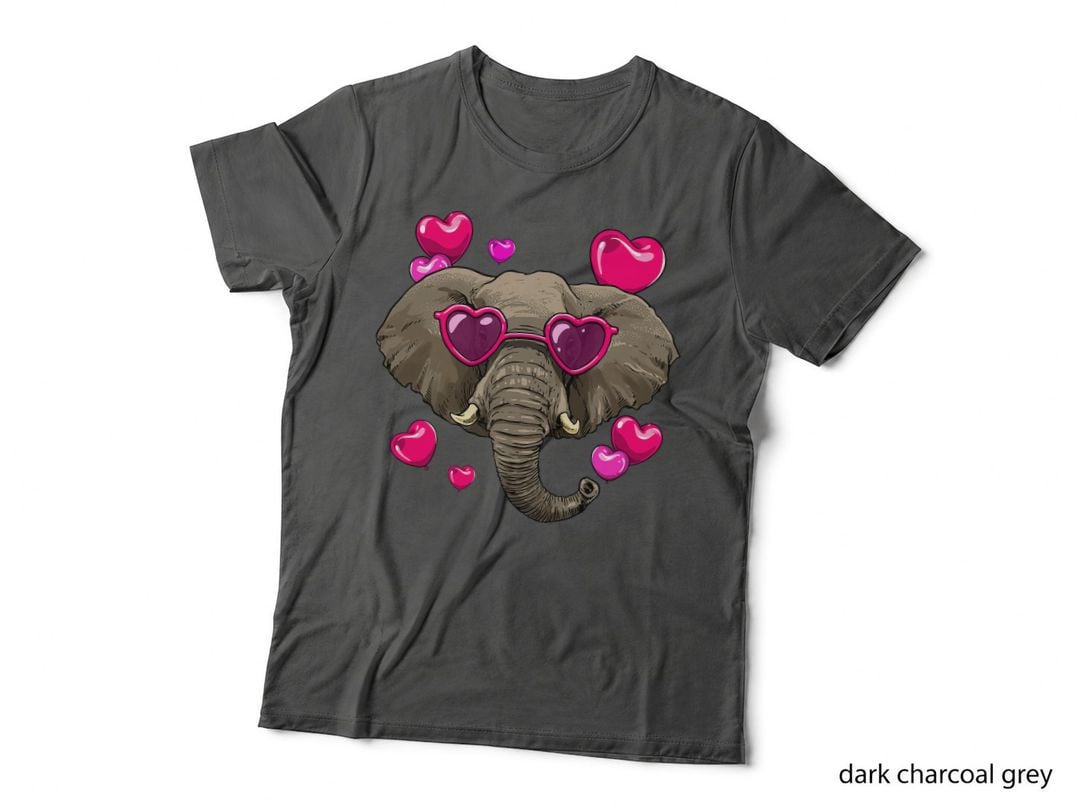 Valentines Elephant African Animal Face Elephant Lover T-Shirt