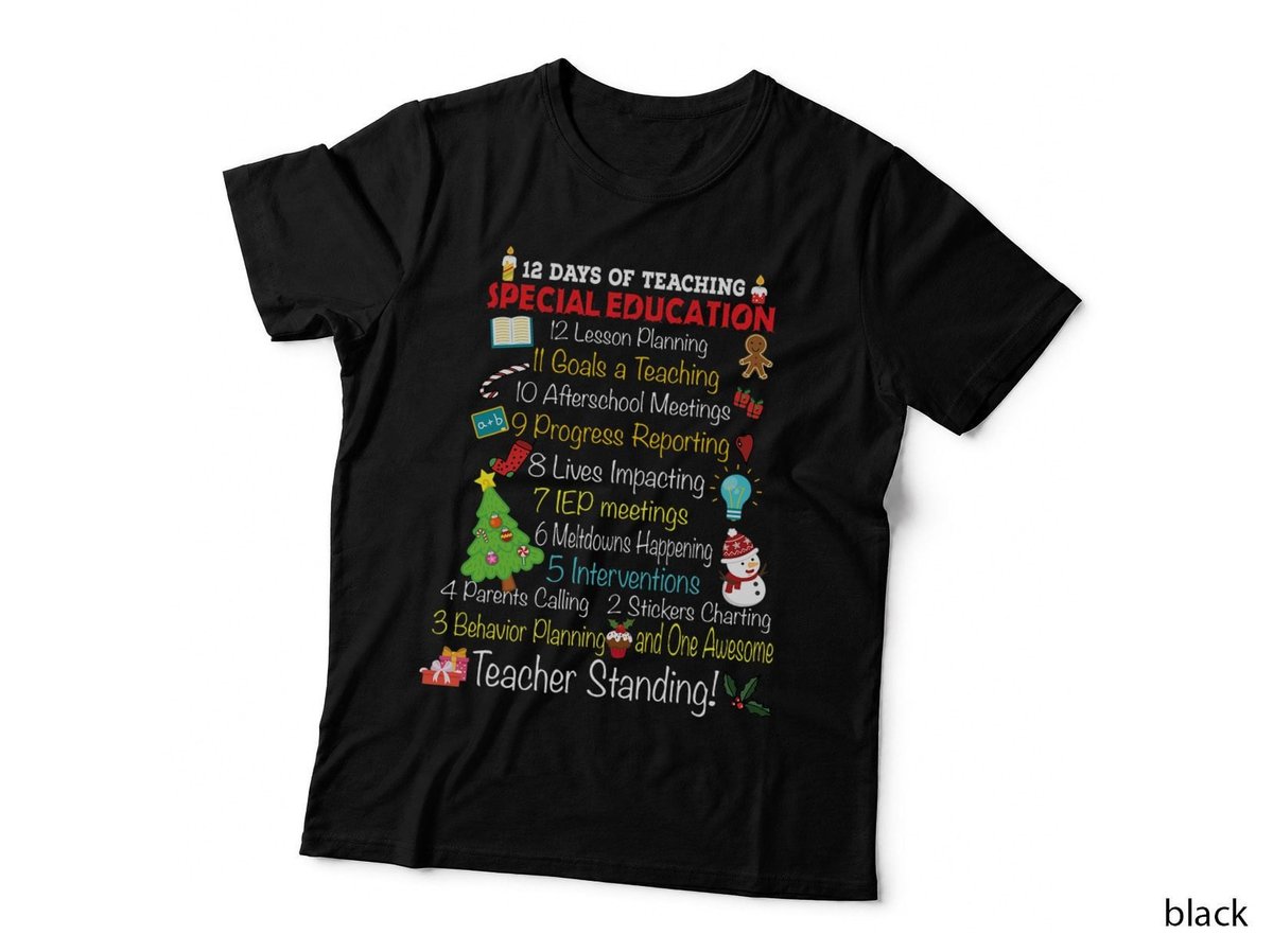 12 Days of Teaching Special Education Christmas Graphic T-Shirt