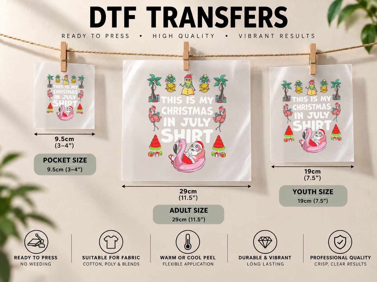 And Ugly This Is My Christmas in July Summer DTF Transfer Iron On