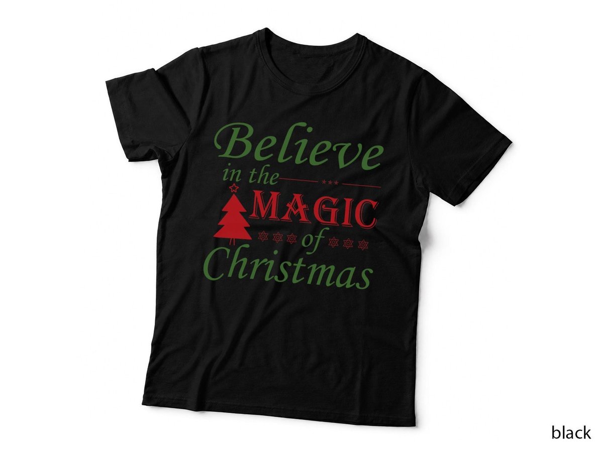 Believe in the Magic of Christmas Xmas Tree Matching Family T-Shirt
