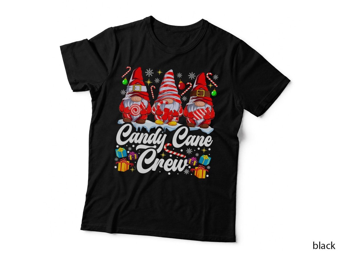 Candy Cane Crew Christmas Candy Lover Gnome Gift T-Shirt