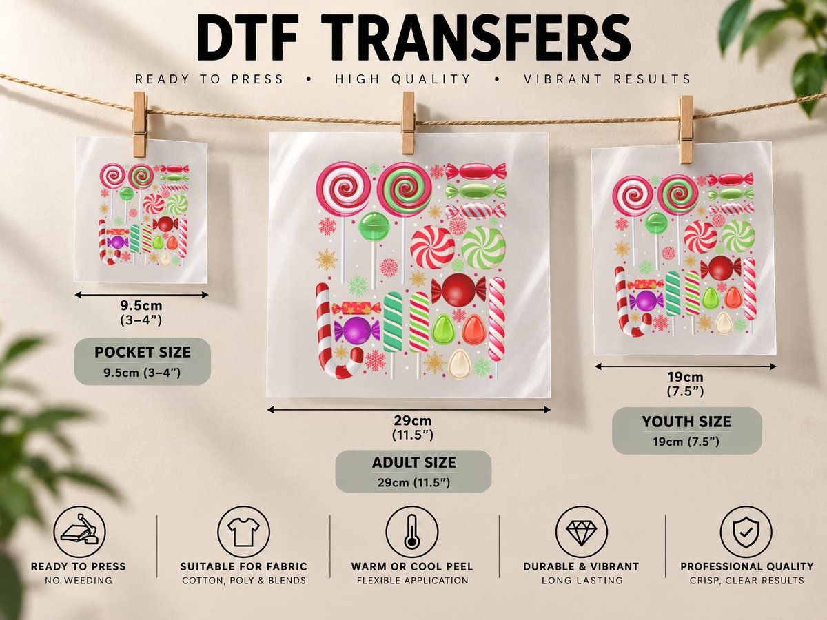 Candy Cane Crew Funny Christmas Lover Candy DTF Transfer Iron On