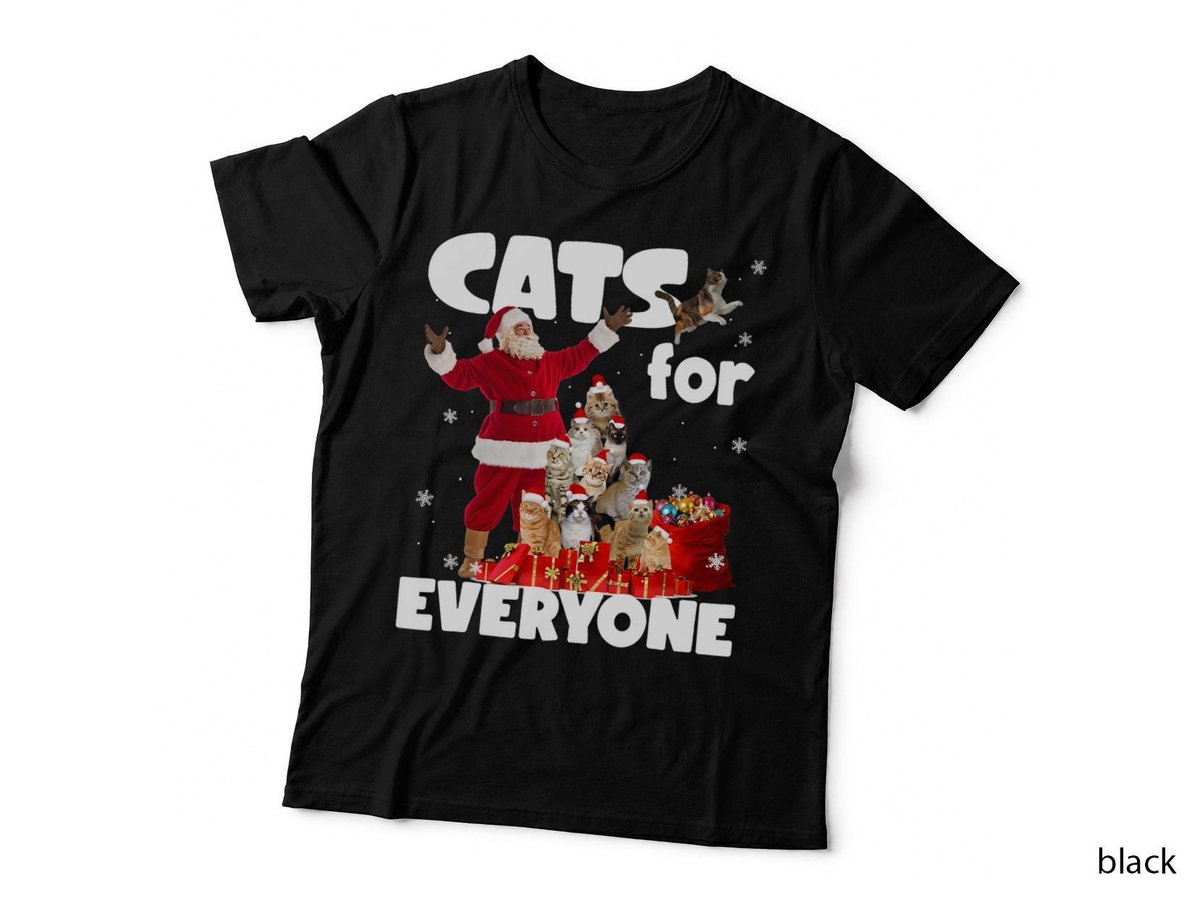 Cats for Everyone Christmas Tree Santa Xmas Pajamas Matching T-Shirt