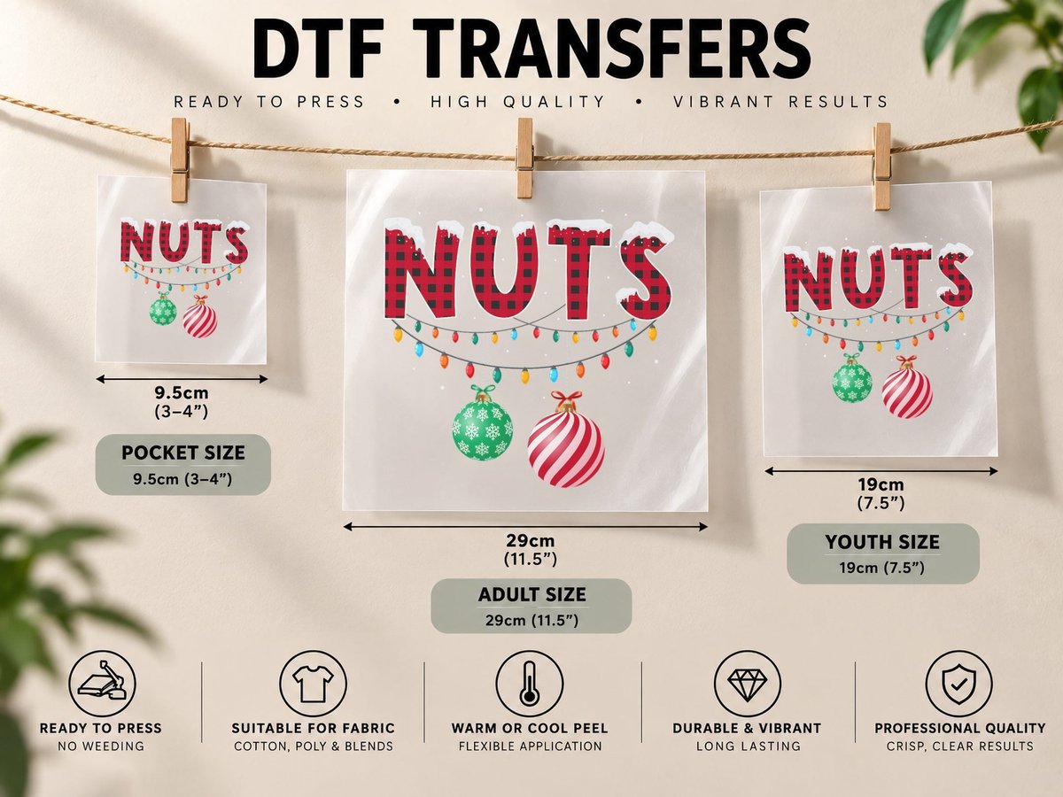 Chest Nuts Christmas Funny Matching Couple Chestnuts DTF Transfer Iron On
