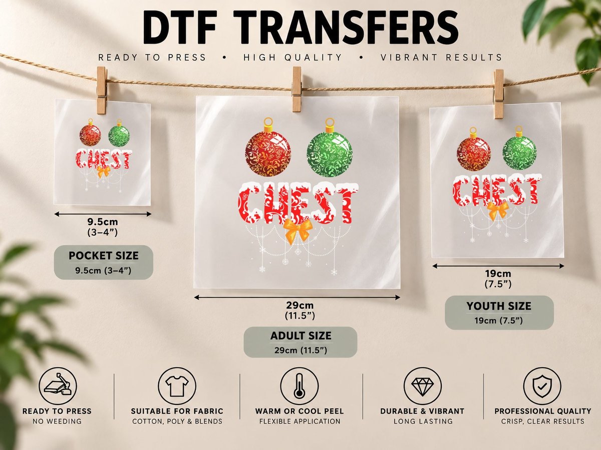 Chest Nuts Christmas Matching Couple Chestnuts DTF Transfer Iron On