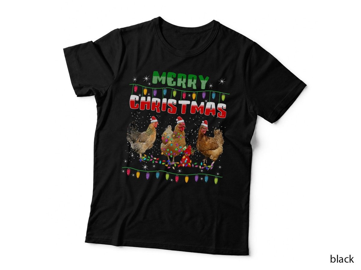 Chicken Christmas Lights Merry Xmas Chicken T-Shirt