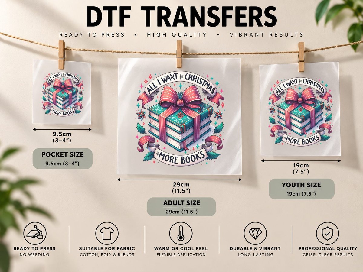 Christmas All Want for, Soft Colors, Family Christmas Cozy DTF Transfer Iron On