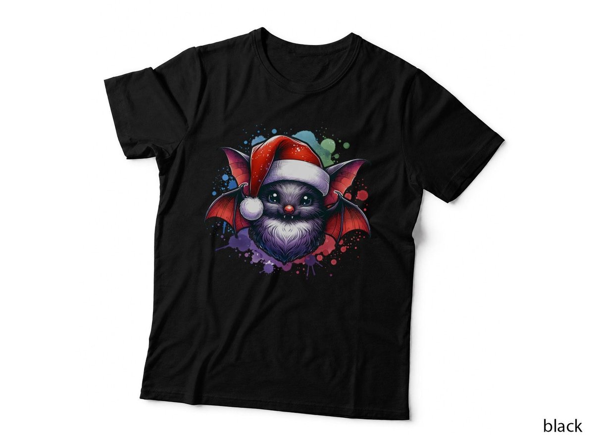 Christmas Bat Clipart, Snowflake Accent, for Him Snowy Night, Gift T-Shirt