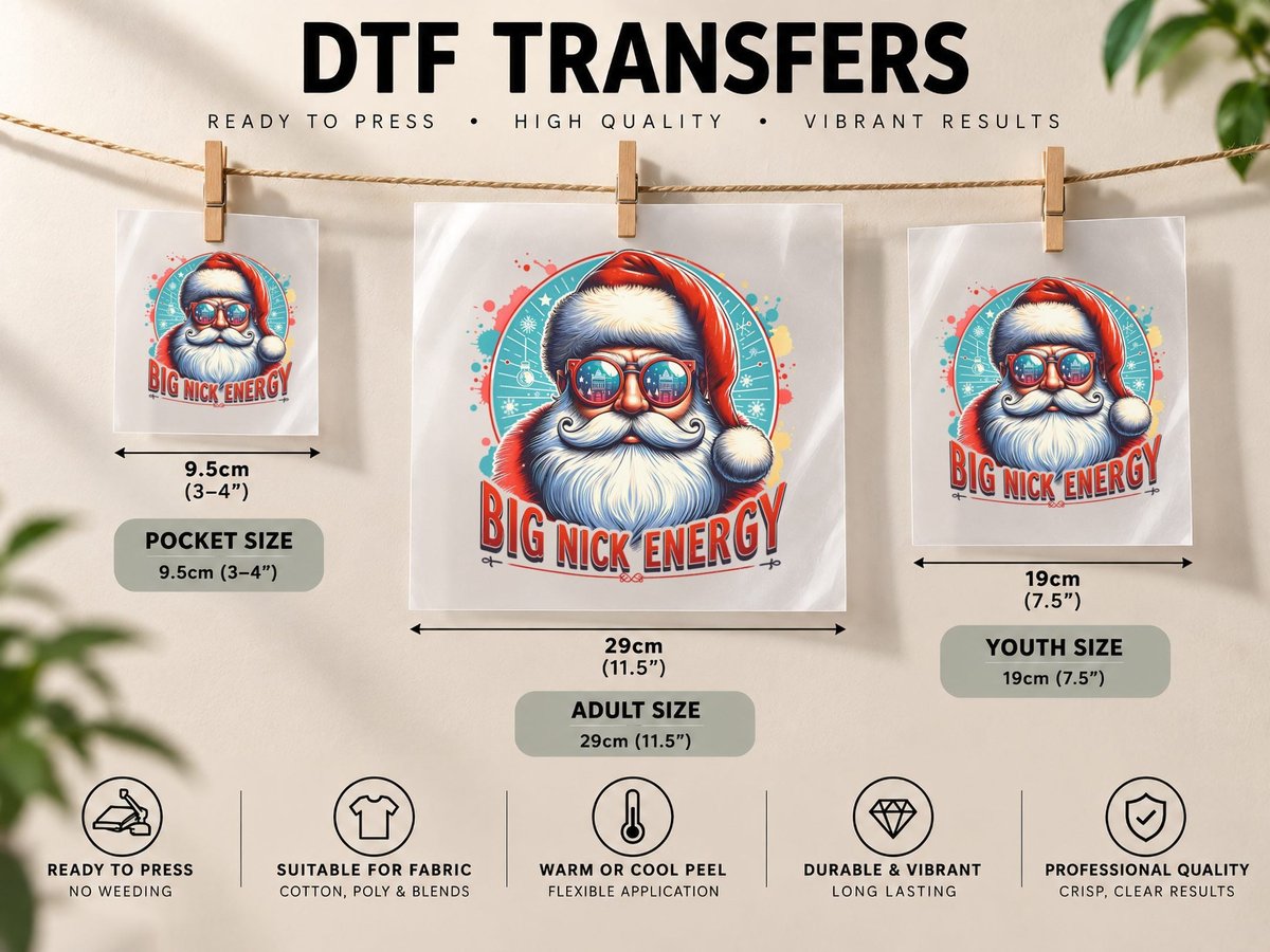 Christmas Big Nick Energy, Cozy Winter, Handmade Feel Cozy DTF Transfer Iron On