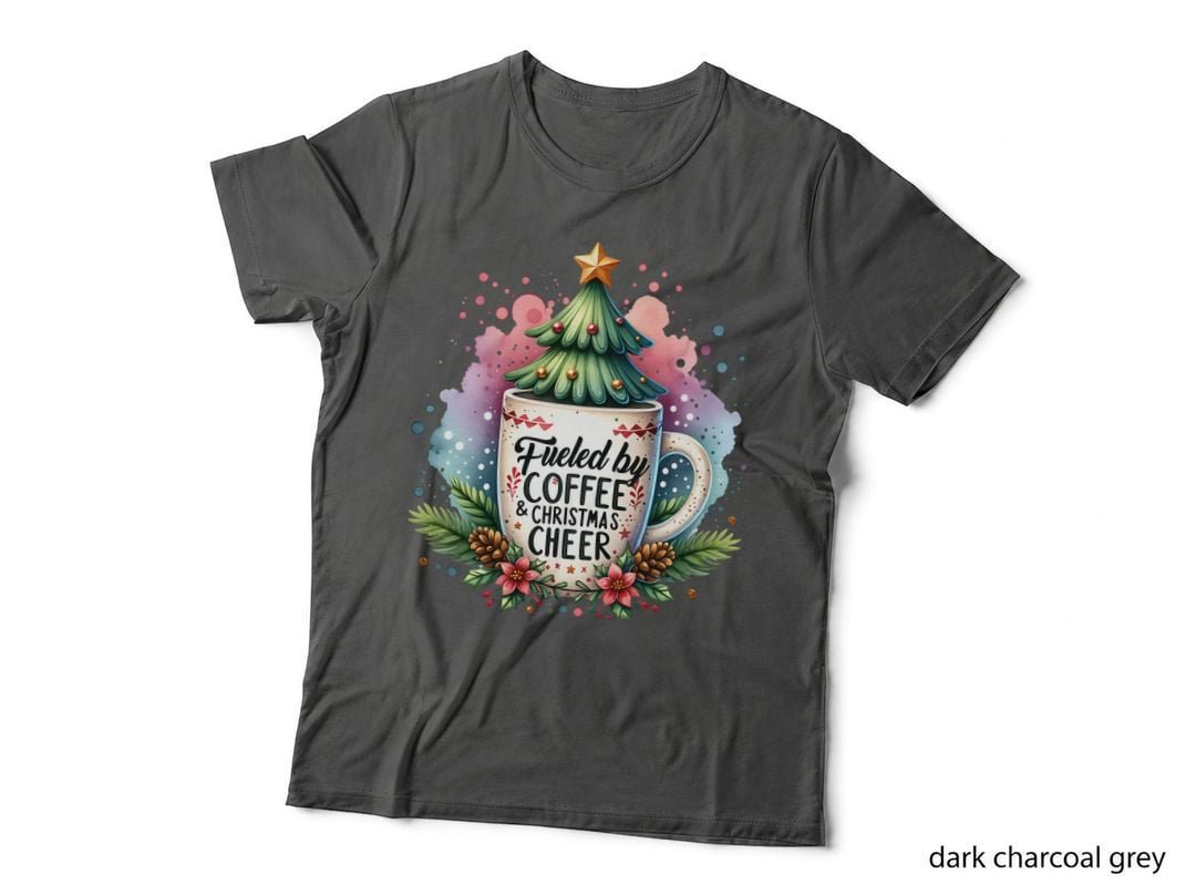 Christmas Fueled Coffee and, Warm Rustic, Soft Colors Cozy, Gift T-Shirt