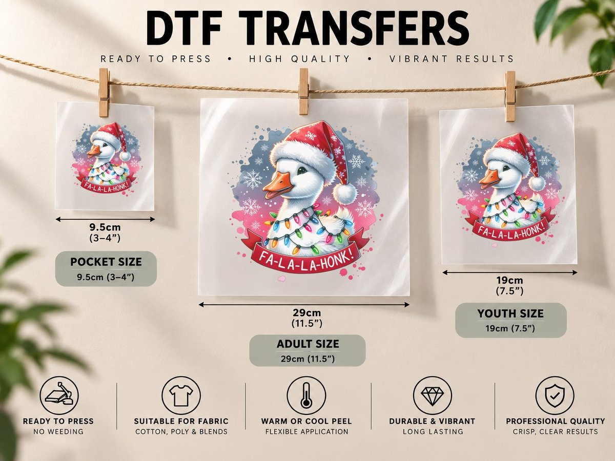 Christmas Honk, Rustic Lodge, Warm Tones Retro Vintage DTF Transfer Iron On