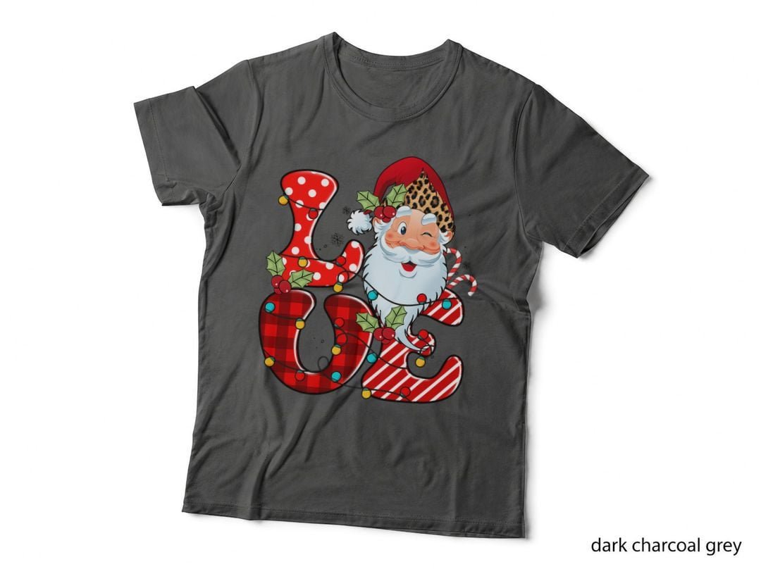 Christmas Santa Love Santa Claus Leopard Gift T-Shirt