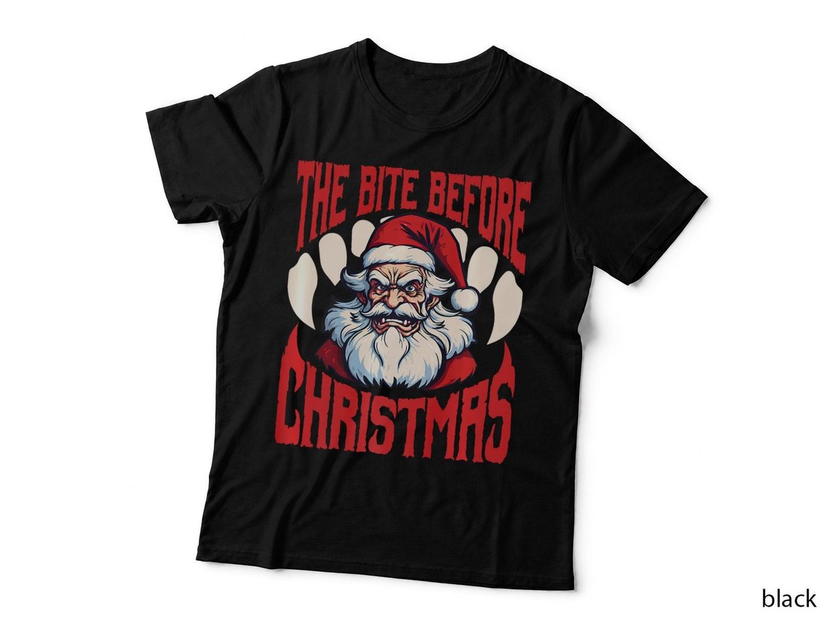 Christmas Santa Vampire Horror Bite Fangs, Xmas T-Shirt