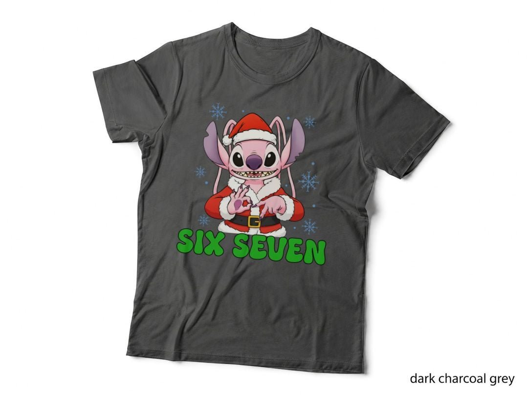 Christmas Six Seven, Funny Pink Animal Xmas Meme Top, Santa T-Shirt