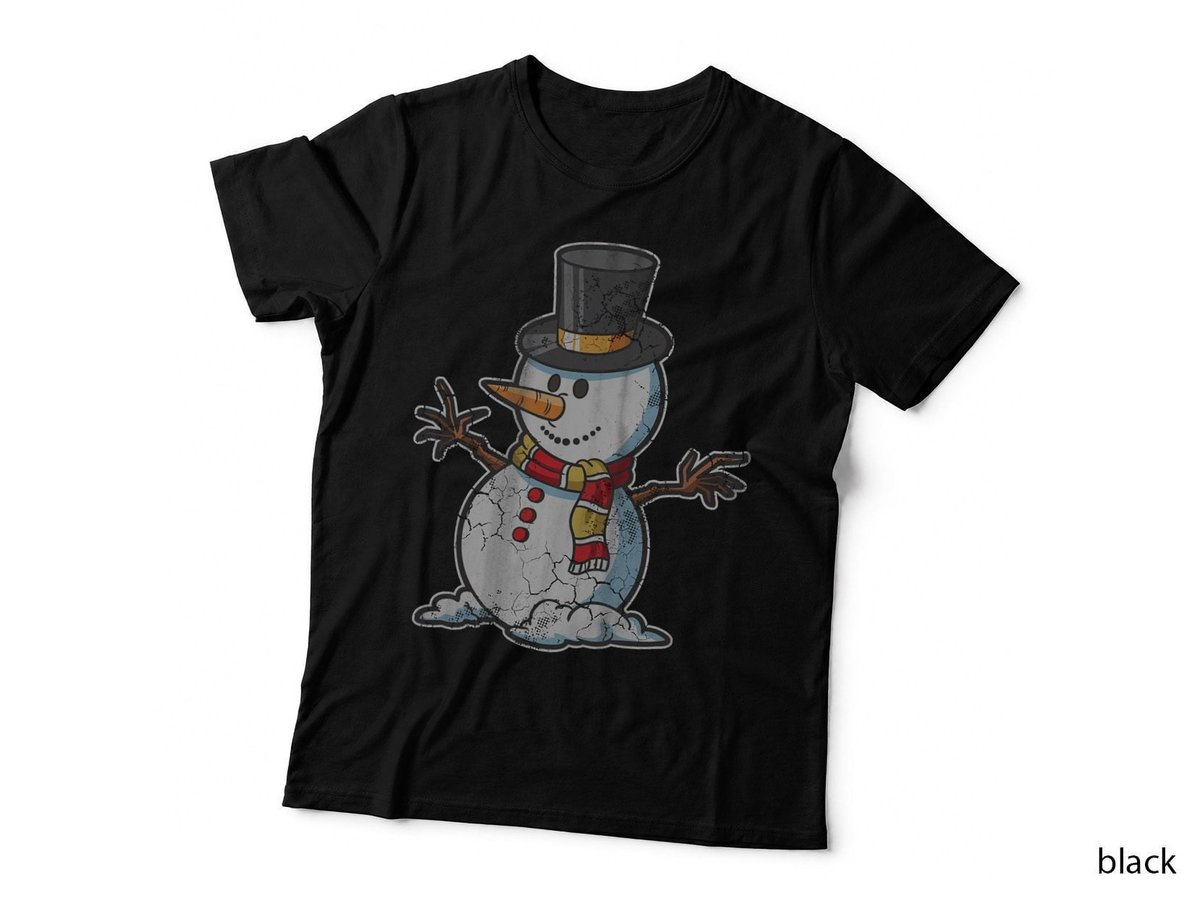 Christmas Snowman Vintage Distressed Men Women Kids Youth T-Shirt
