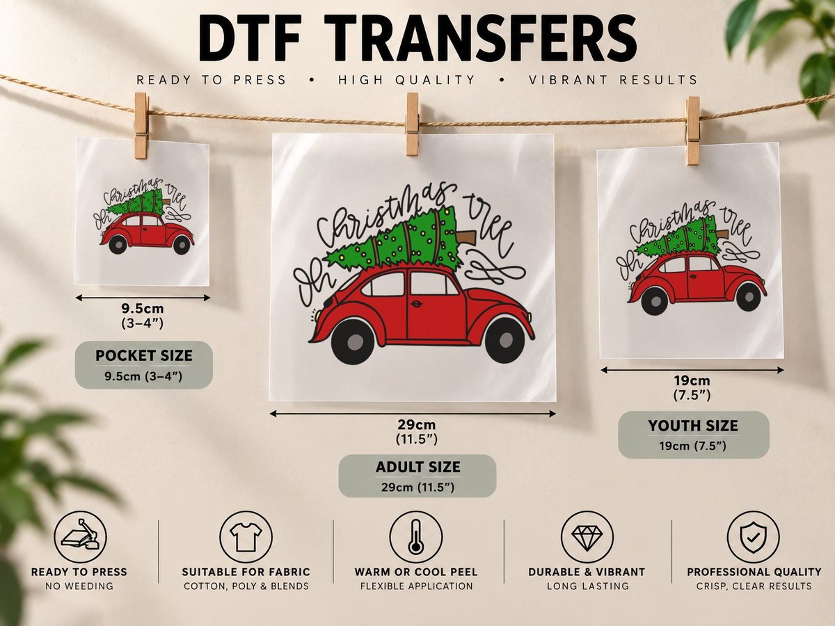 Christmas Tree Red Truck Oh What Fun It Is to Ride Xmas DTF Transfer Iron On