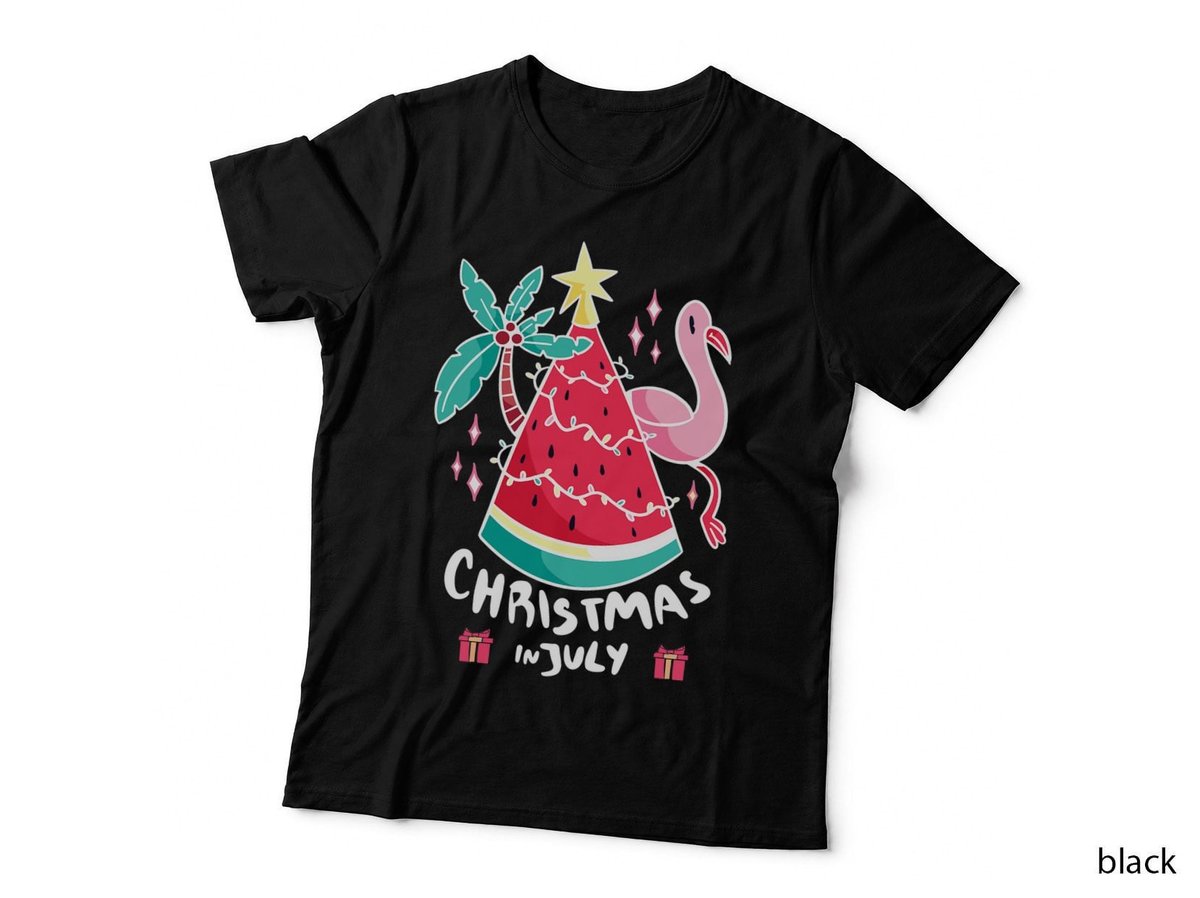 Christmas in July Watermelon Christmas Tree Summer Vacation T-Shirt