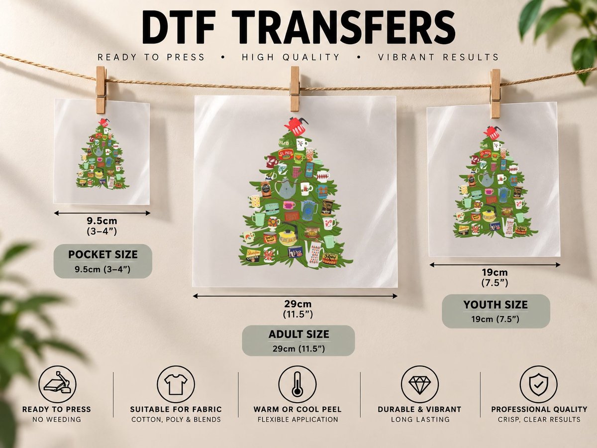 Coffee Christmas Tree DTF Transfer Iron On