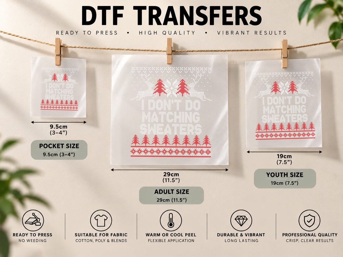Couples Christmas I Don't Do Matching but I Do Xmas DTF Transfer Iron On