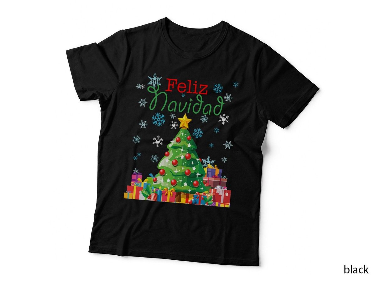 Cute Feliz Navidad Christmas Tree T-Shirt