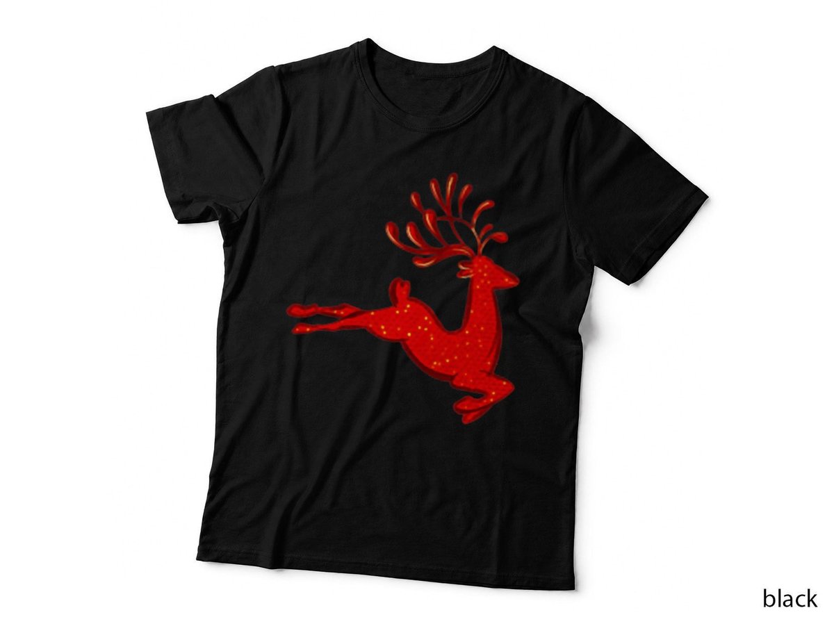 Cute Red Reindeer Jumping - Love Animals Christmas Holidays T-Shirt