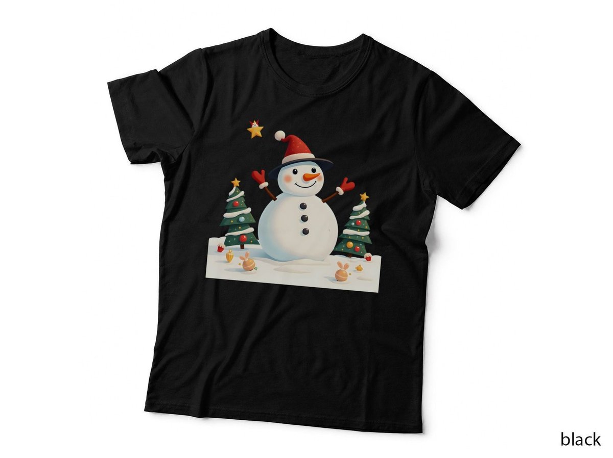 Cute Winter Snowman Graphic, Whimsical Holiday 6 T-Shirt