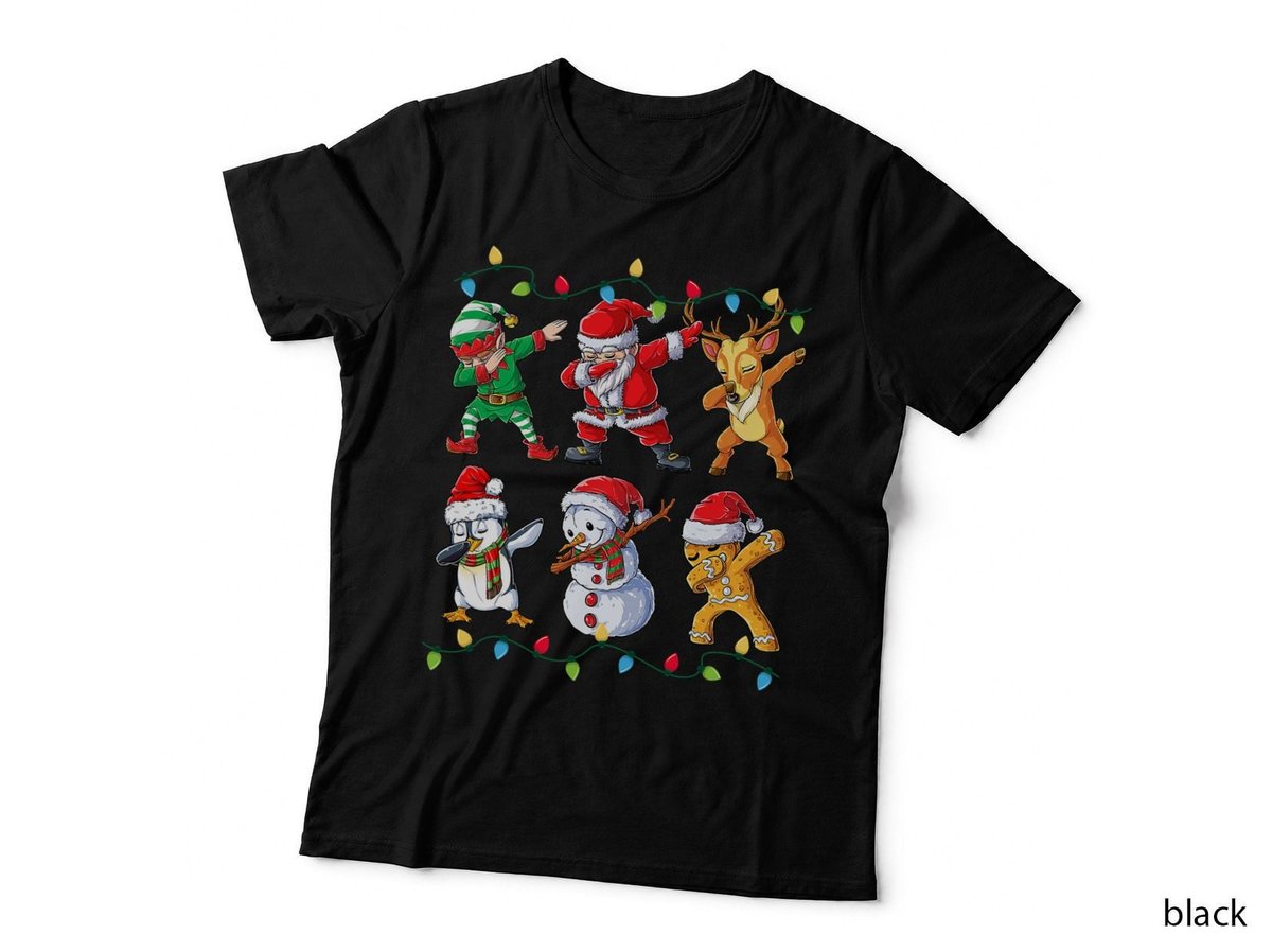 Dabbing Santa Elf Friends Christmas Boys Girls Men Xmas Dab T-Shirt